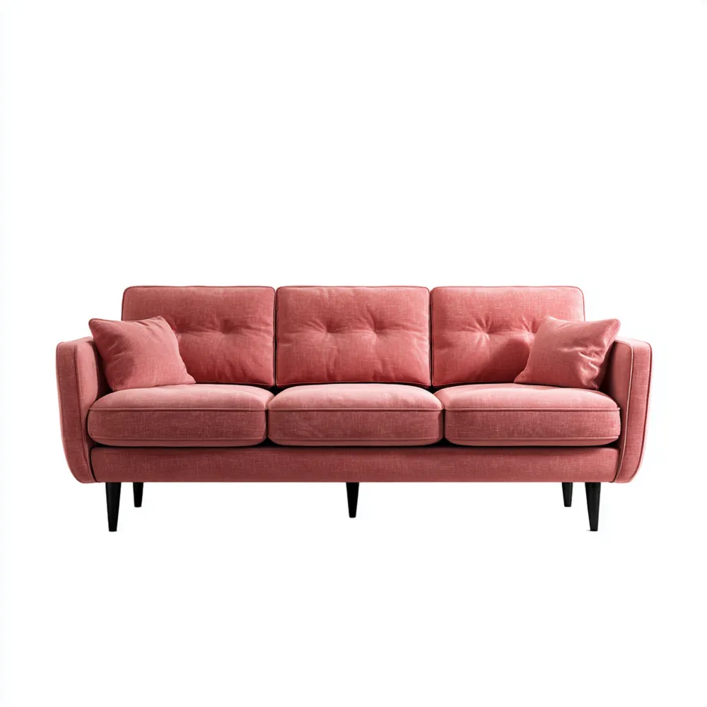 Canapé 3 places Tissu 200x85x80 cm - Rose - Design Moderne