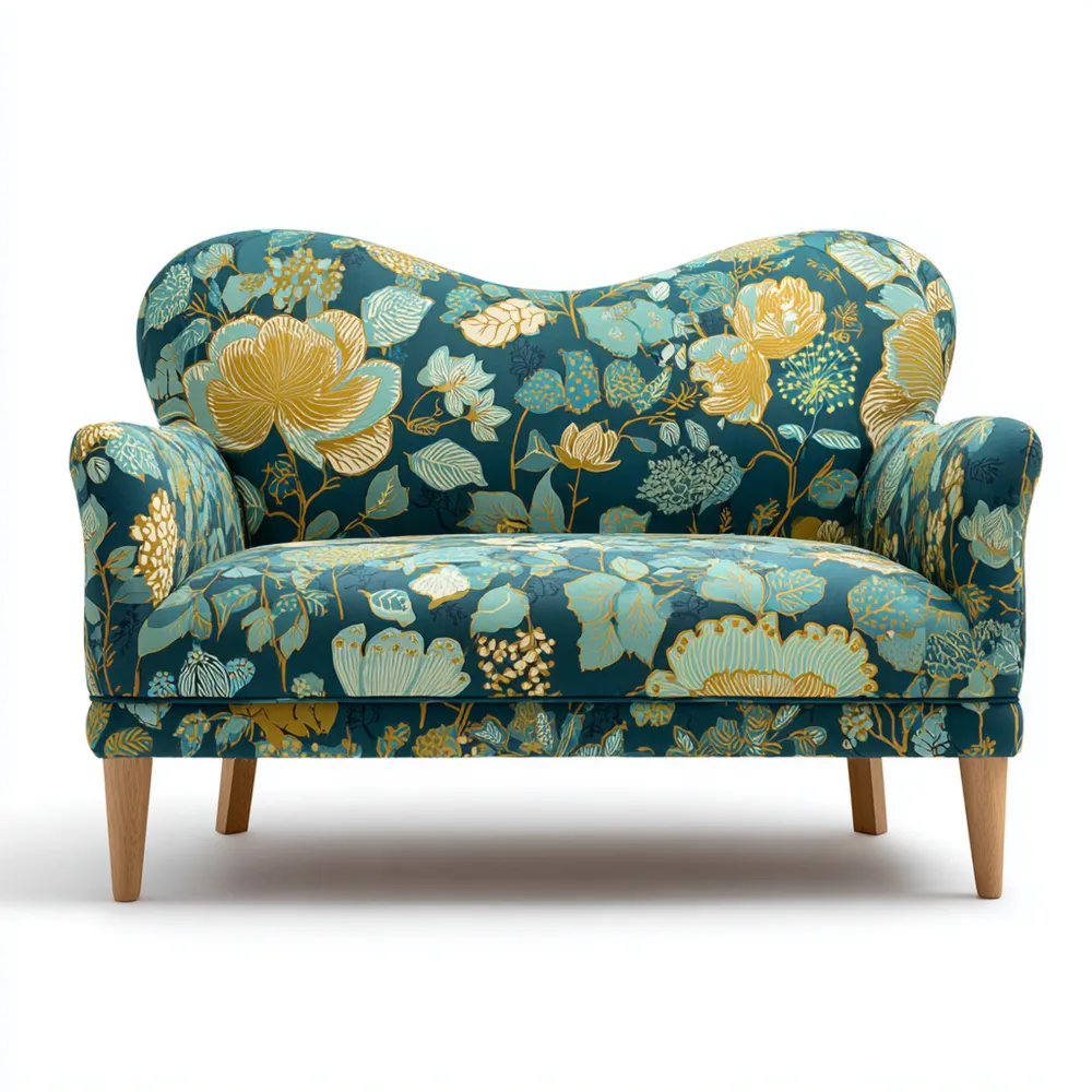 Canapé 2 places Tissu à motifs floraux 150x90x85 cm – Design classique