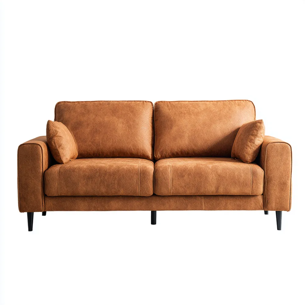Canapé 2 places Similicuir Marron 140x85x80 cm – Design Moderne
