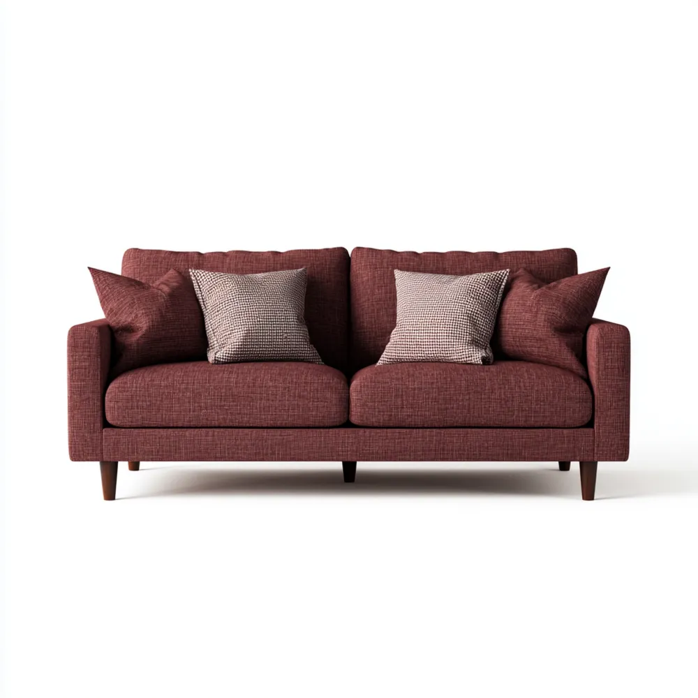 Canapé 2 places en Tissu 150x85x90 cm - Bordeaux - Style Contemporain