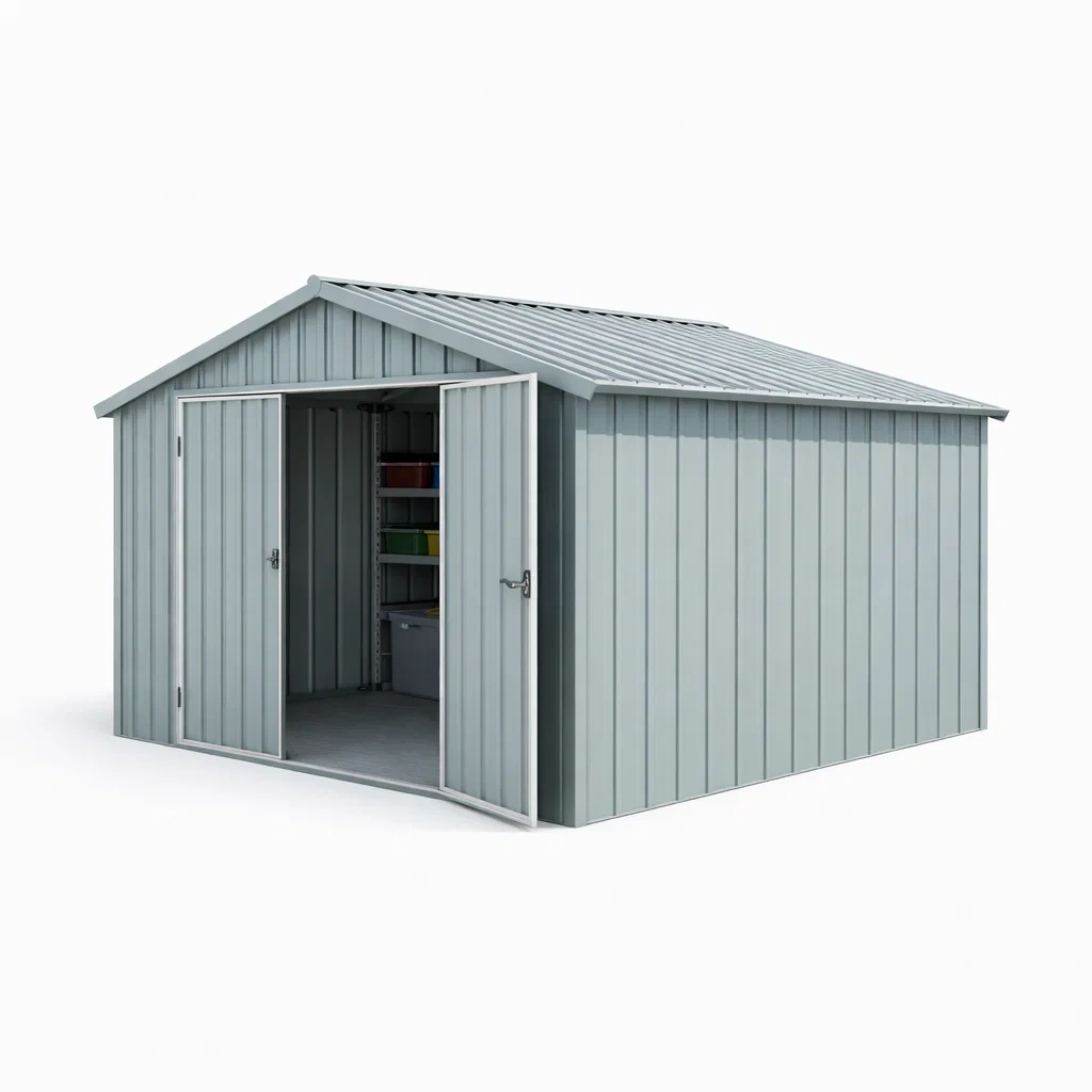 Light Grey Steel Garden Building-casagrain