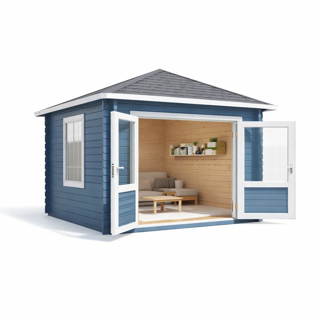 Blue Wooden Garden Building-casagrain