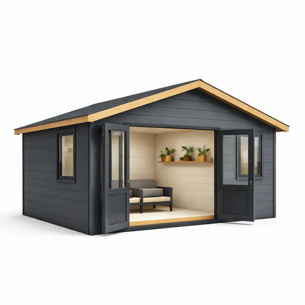 Dark Grey Modern Garden Building-casagrain