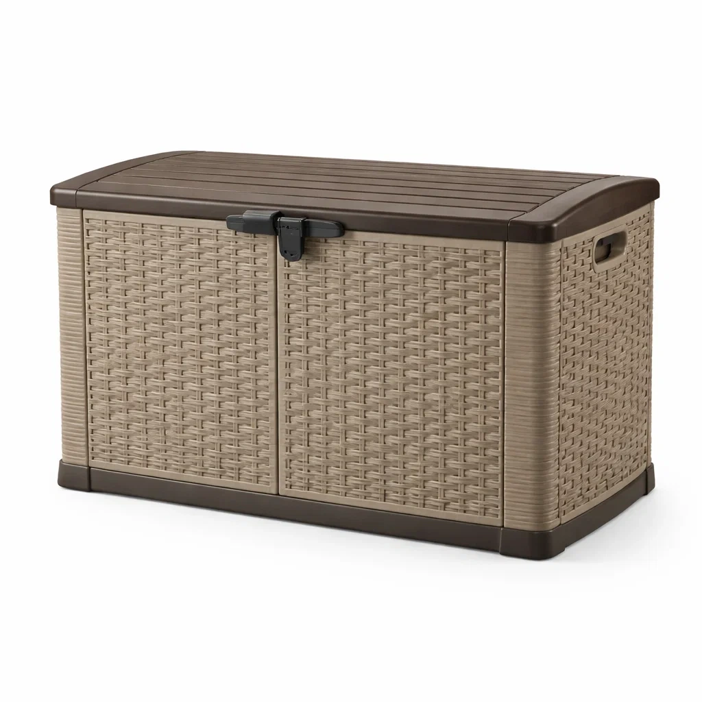 Brown Rattan Style Storage Box-casagrain