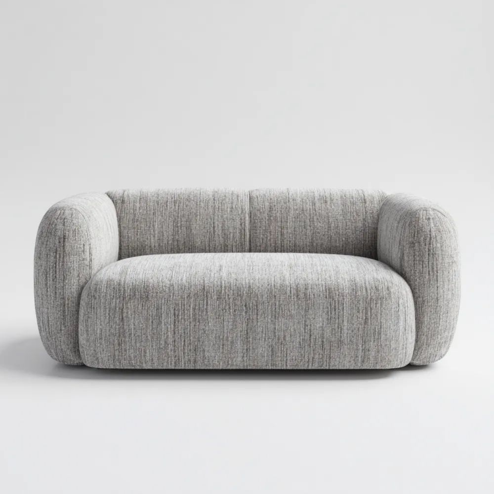 Canapé deux places tissu 150x80x70 cm – Gris – Design moderne