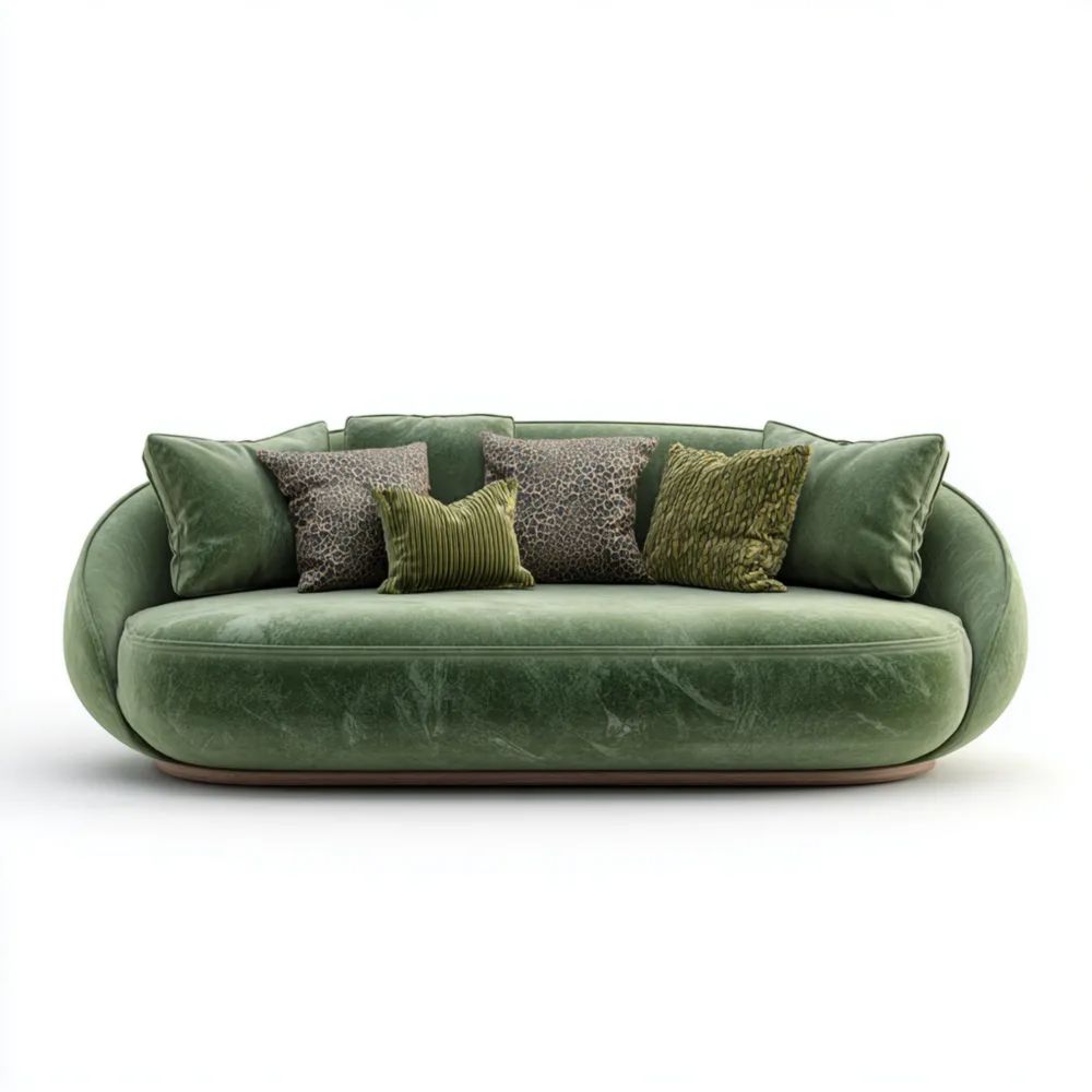 Canapé deux places Velours 180x90x85 cm - Vert - Design moderne