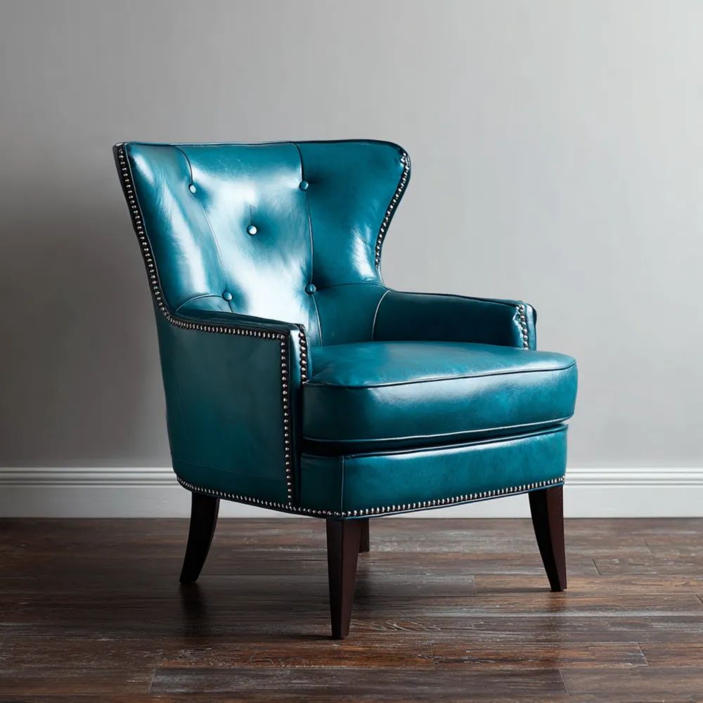 Fauteuil en cuir 75x85x95 cm - Bleu