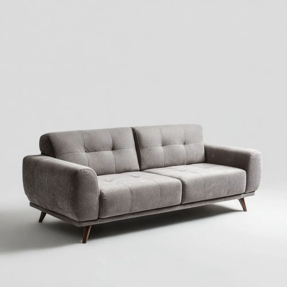 Canapé deux places 180x85x80 cm – Gris – Design moderne