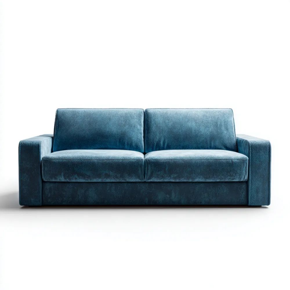 Canapé Deux Places Velours 180x90x85 cm – Bleu Marine – Design Moderne