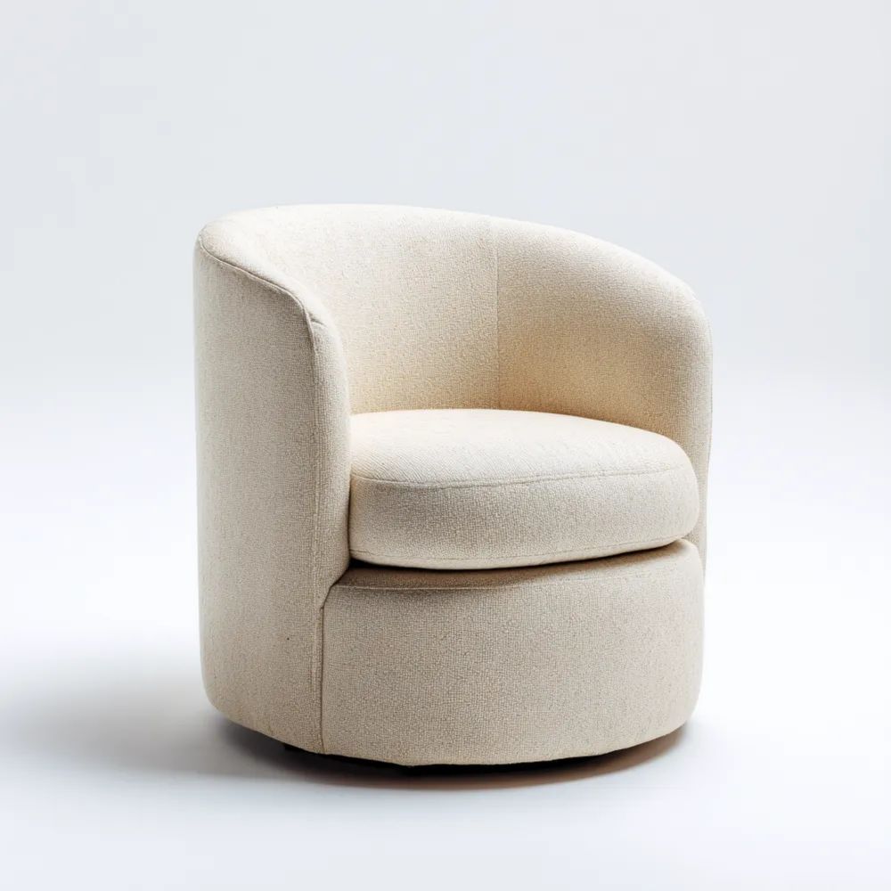 Fauteuil pivotant en tissu 80x75x70 cm - Beige - Design contemporain