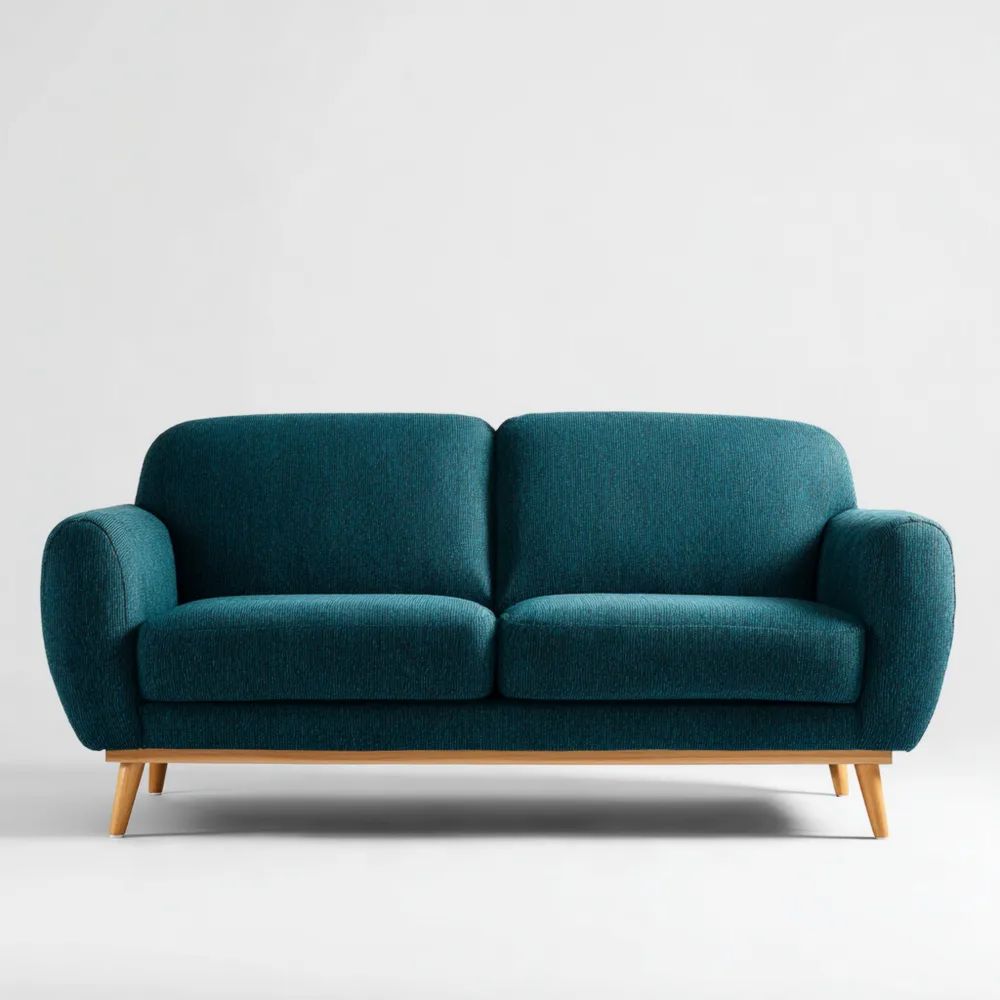 Canapé deux places 160x85x78 cm - Tissu Bleu - Design moderne scandinave