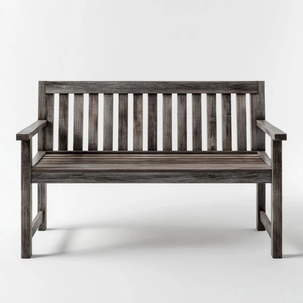 Banc de jardin en bois 120x55x80 cm - Gris Cendré