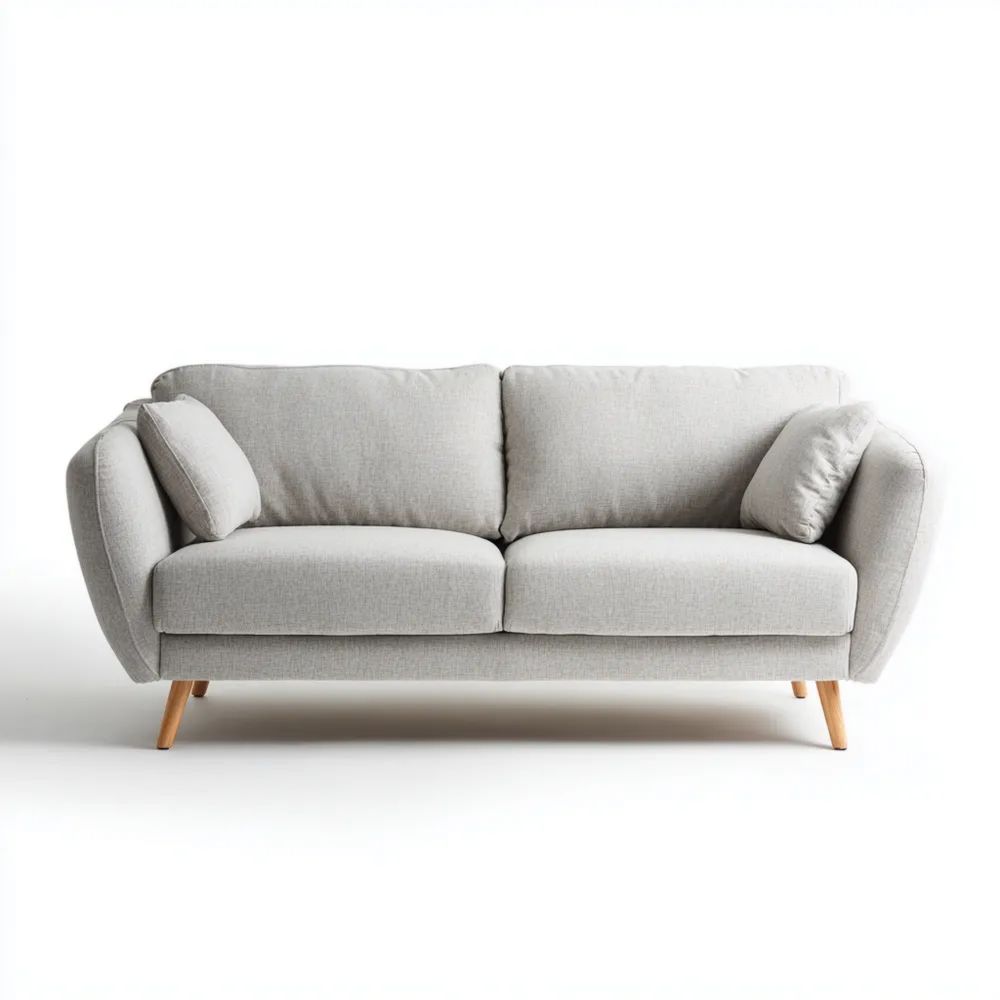 Canapé deux places en tissu 150x85x90 cm - Gris Clair