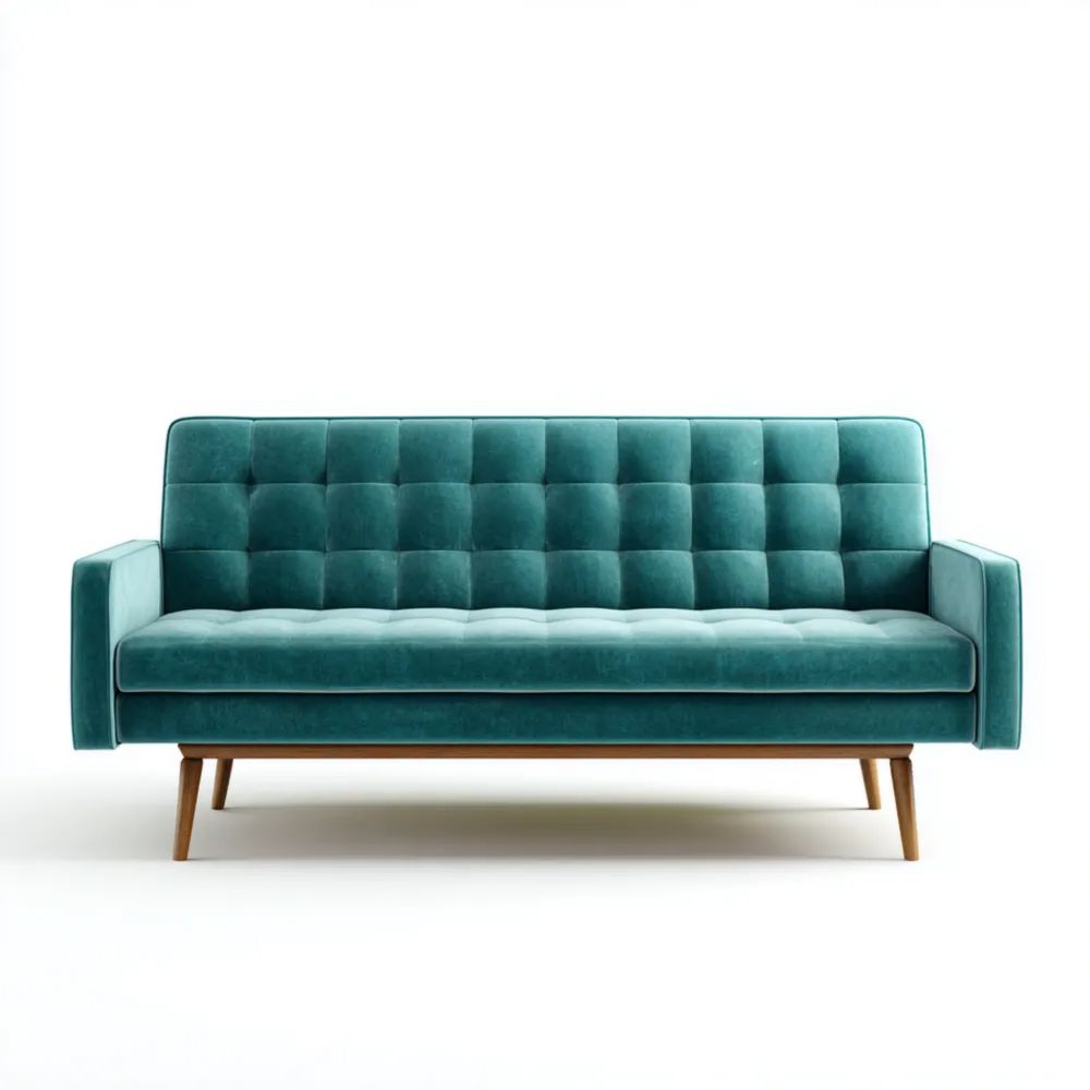 Canapé 2 places Velours 180x85x80 cm – Turquoise – Design Moderne