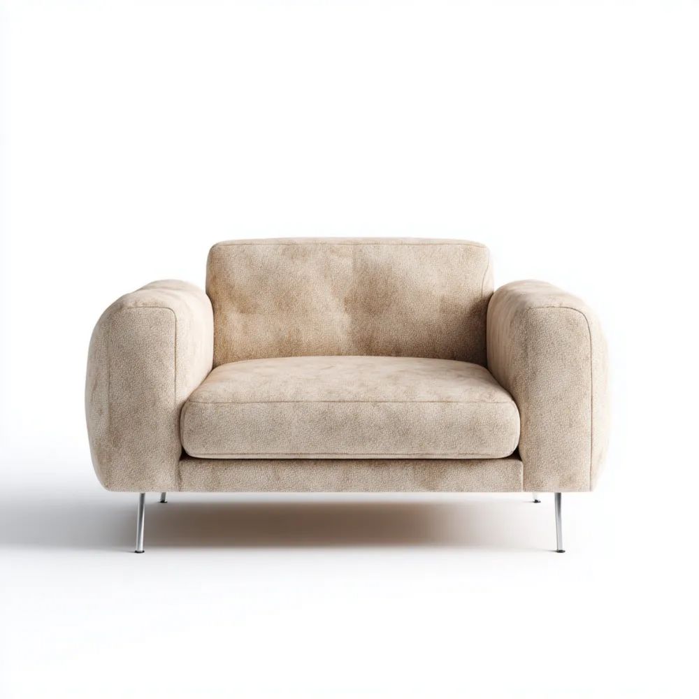 Fauteuil rembourré en tissu 95x85x75 cm – Beige – Design contemporain