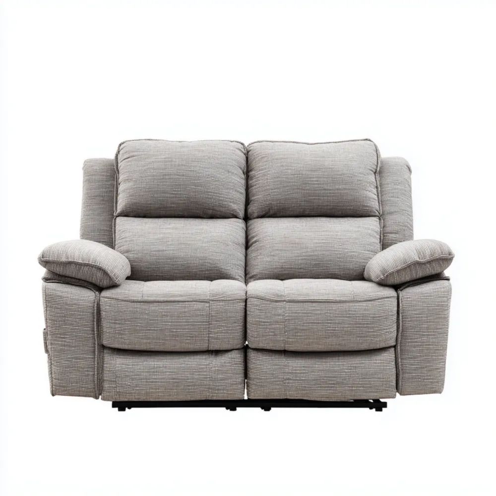 Canapé deux places en tissu 140x85x90 cm - Gris clair - Design moderne