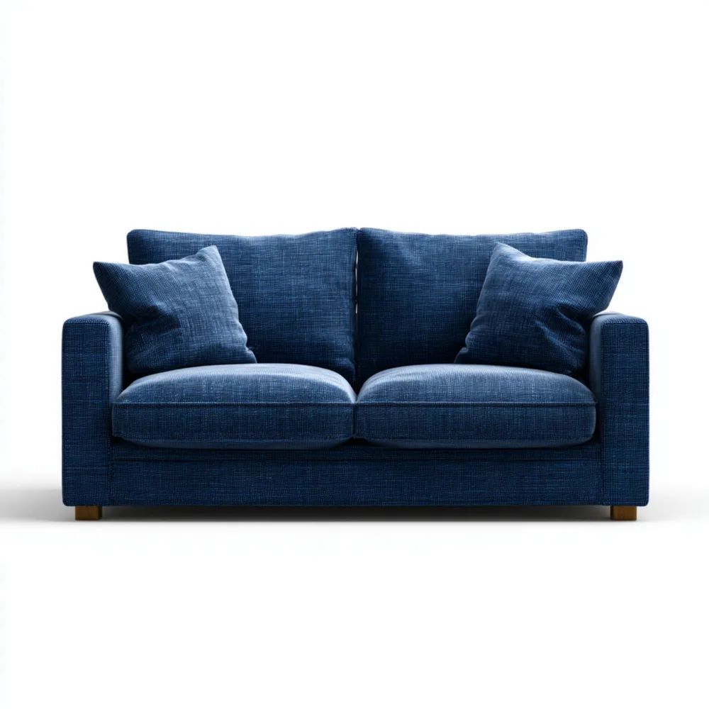 Canapé deux places Tissu 150x85x90 cm - Bleu - Design contemporain