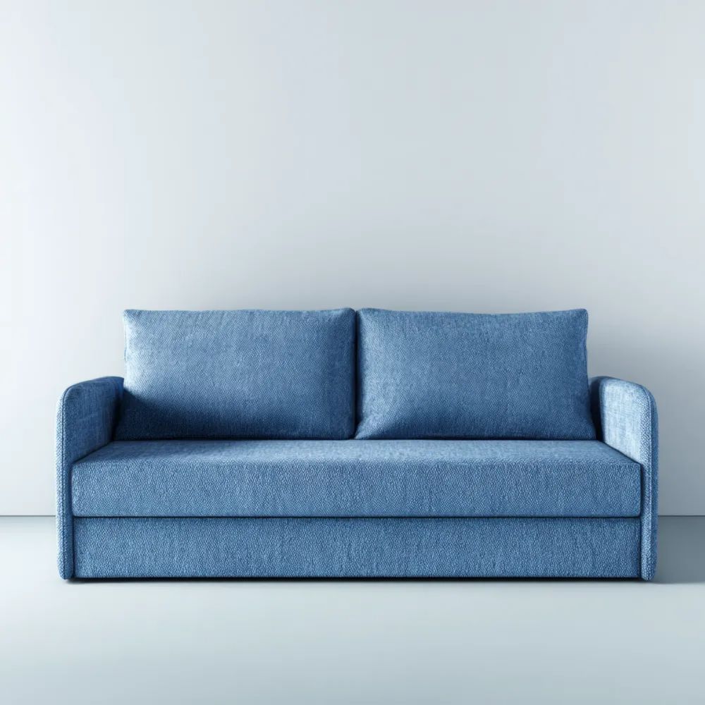 Canapé 2 places en Tissu 180x90x80 cm - Bleu - Design Moderne