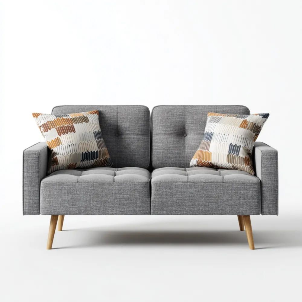 Canapé deux places 150x85x90 cm - Gris Clair - Design Moderne