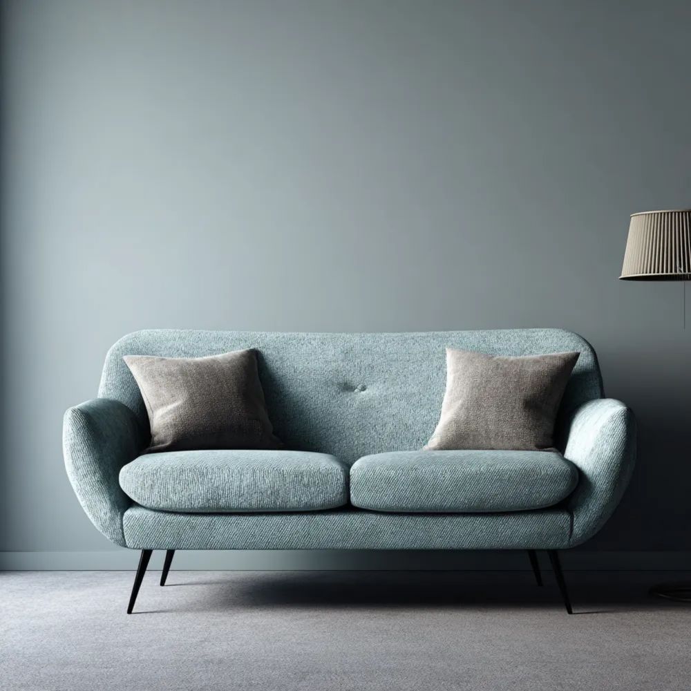 Canapé deux places 140x75x80 cm - Tissu doux - Bleu Clair - Design moderne