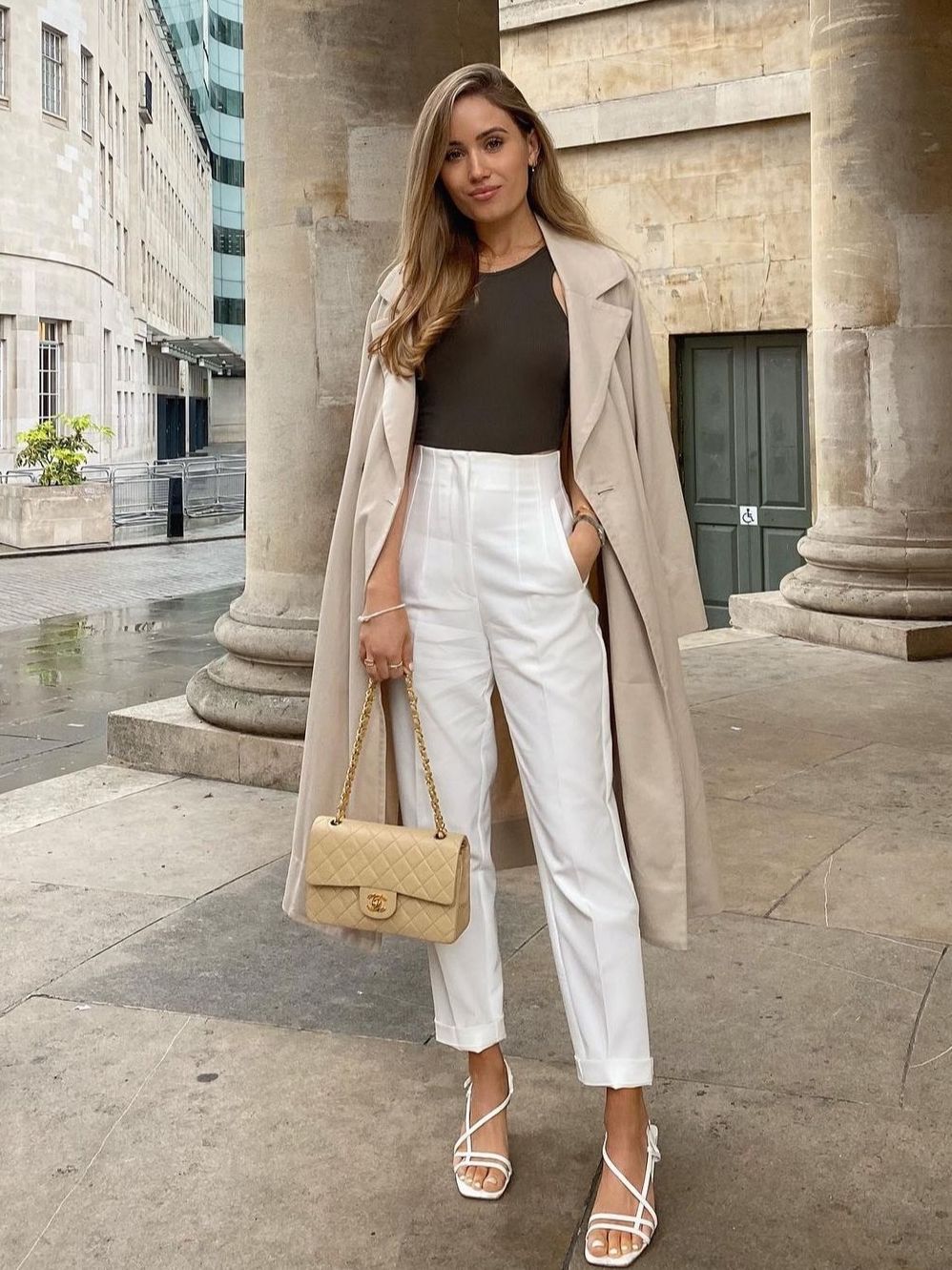 Slim cropped casual pants