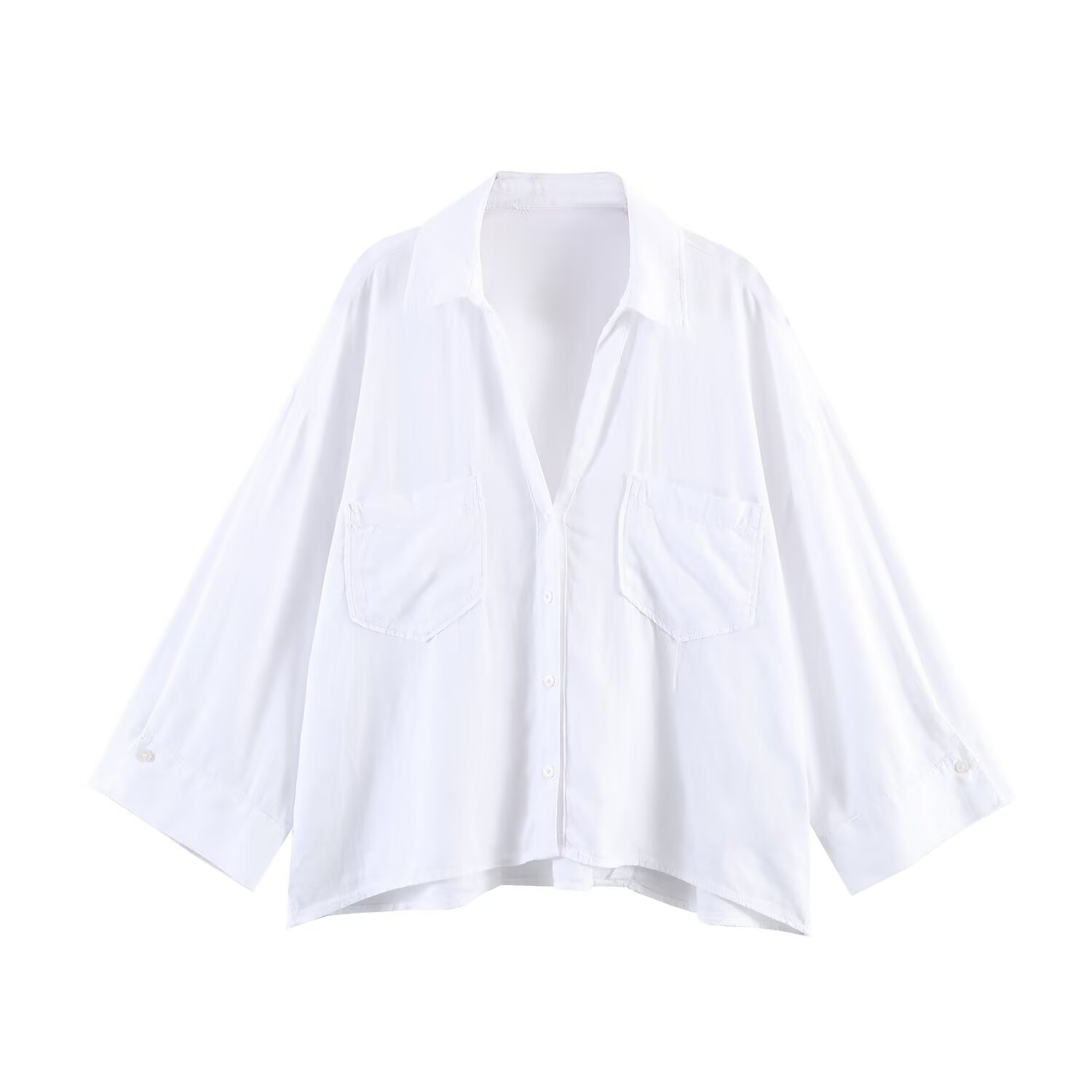 Linen blend 3/4 sleeve shirt