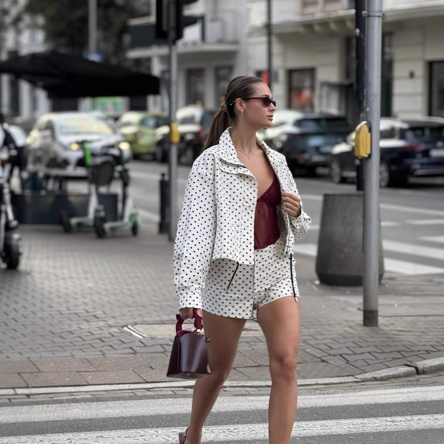 Polka Dot  bomber jacket