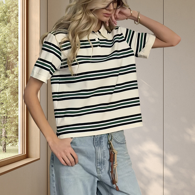 Stripe Polo shirt with skirt