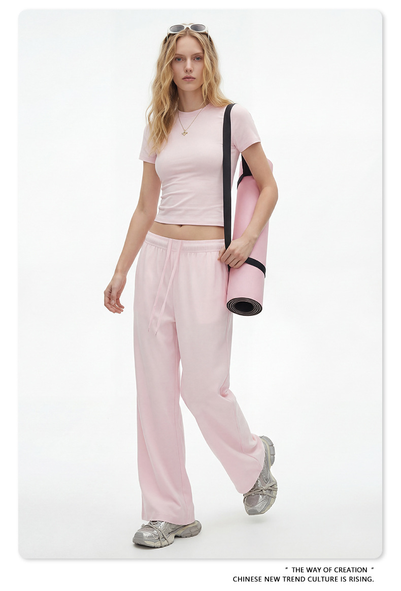 Skim solid sports fashion tshirt suit