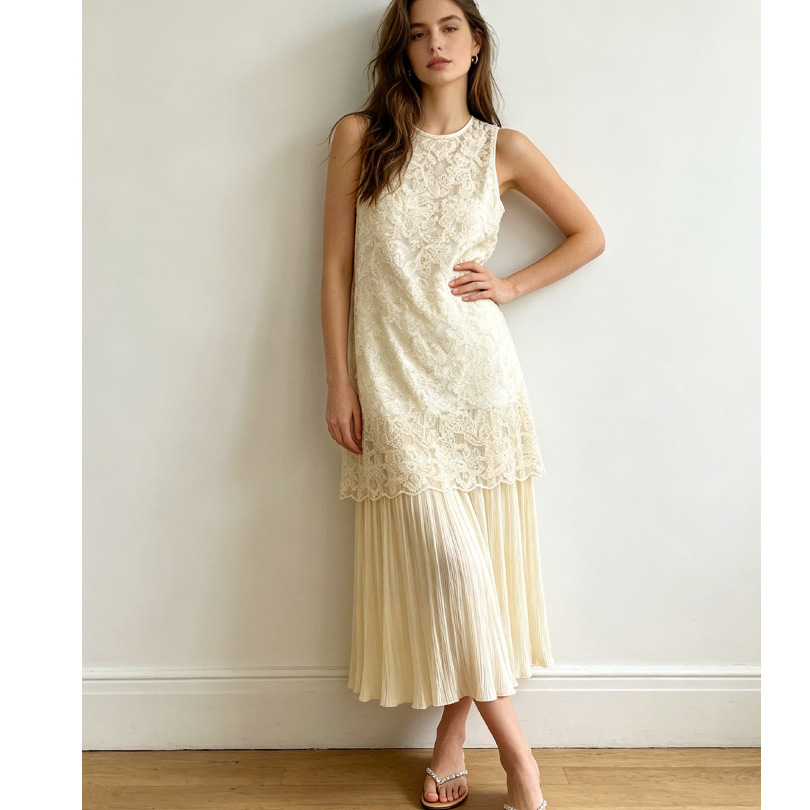  High quality summer pleated dress
