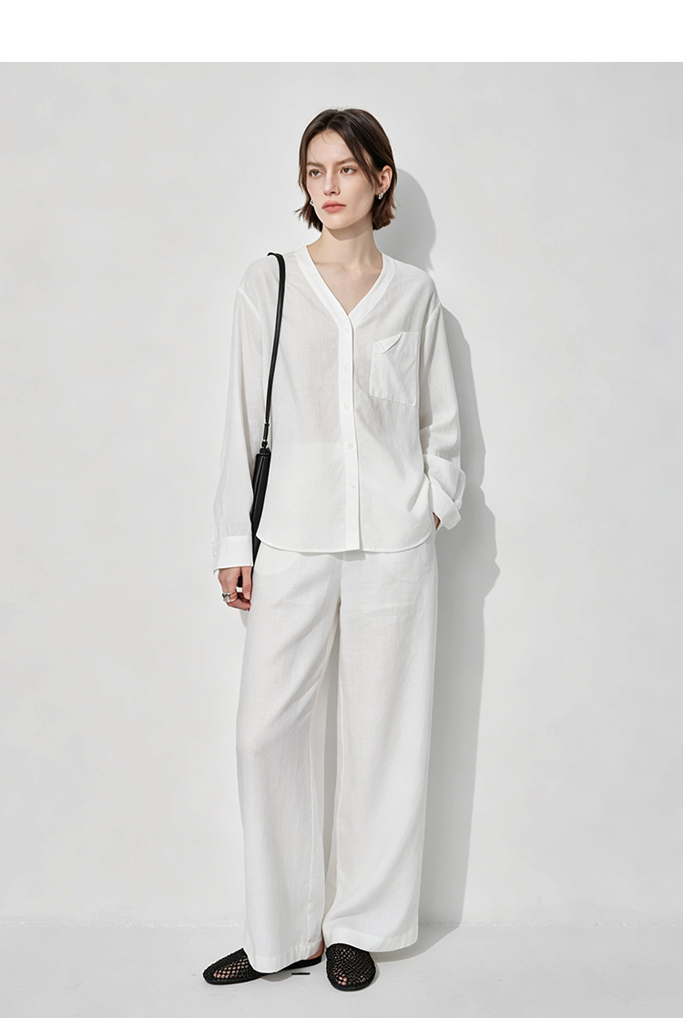 Linen wide-leg pants