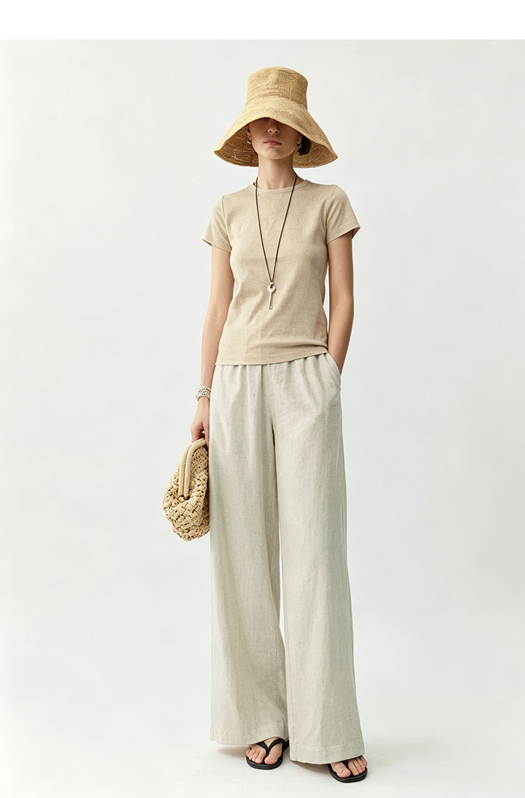 Linen wide-leg pants