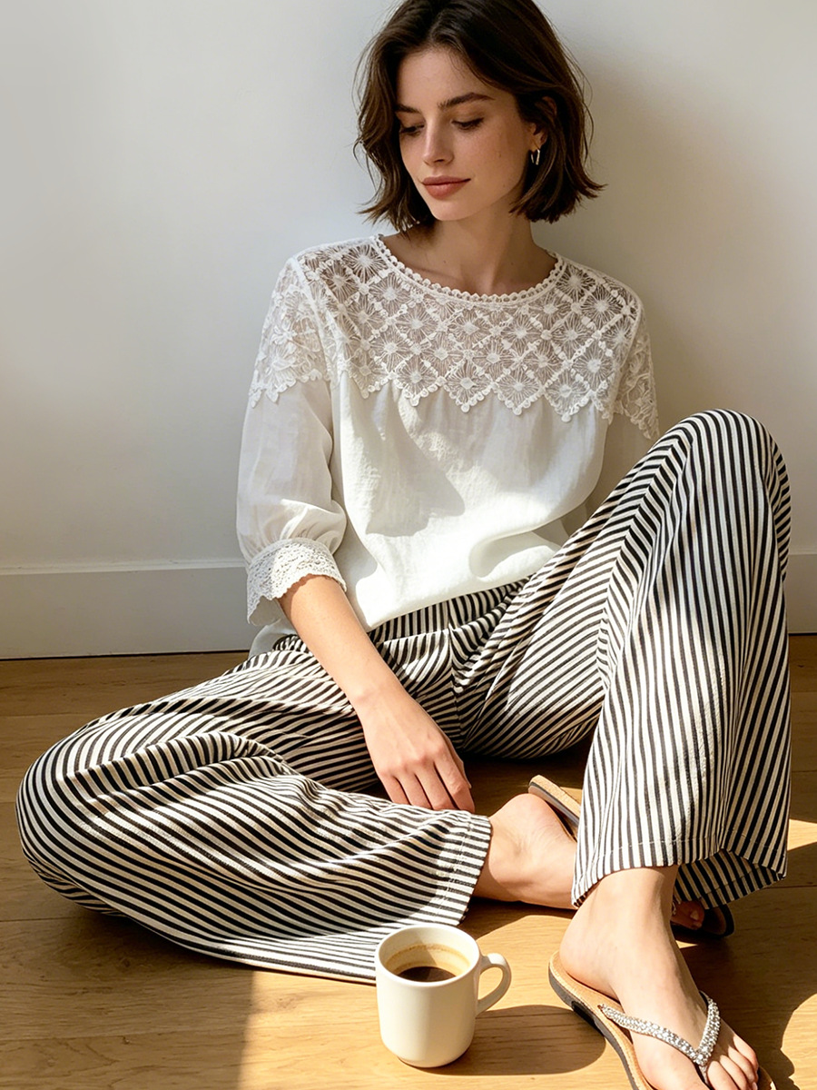 Casual stripe pants