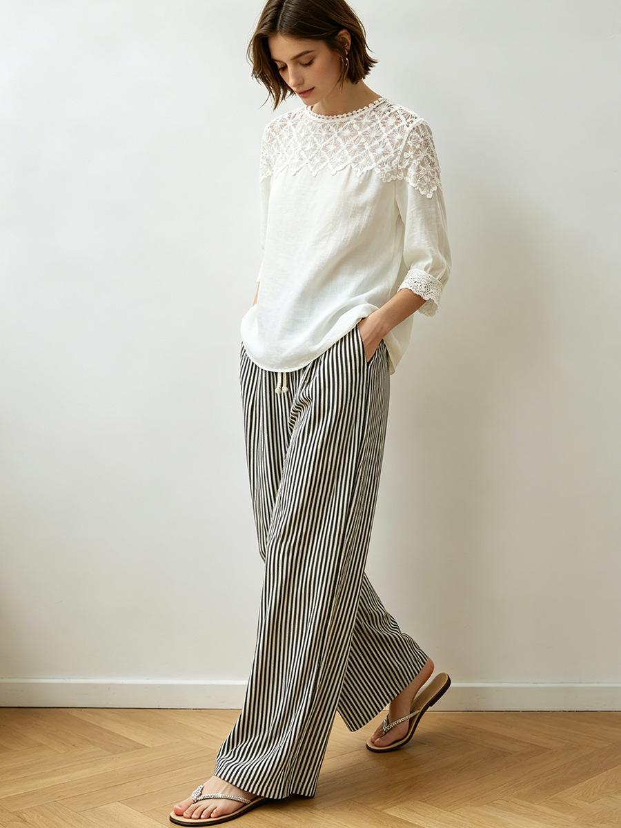 Casual stripe pants