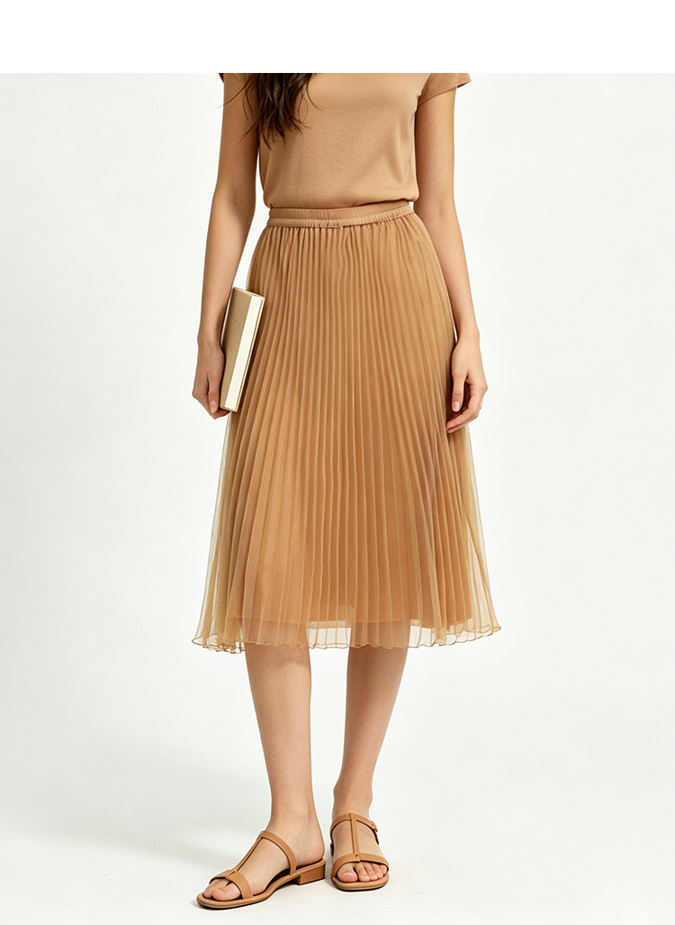 Pleated mesh skirt