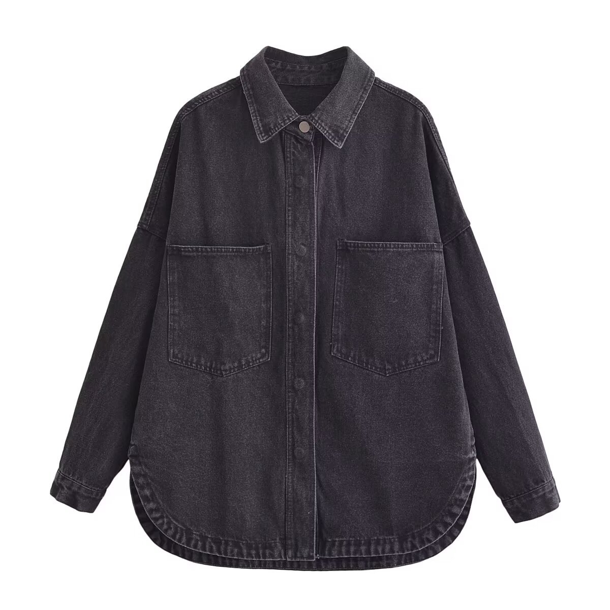 Casual washed denim shirt