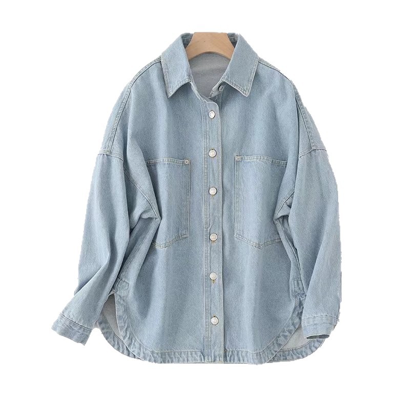 Casual washed denim shirt
