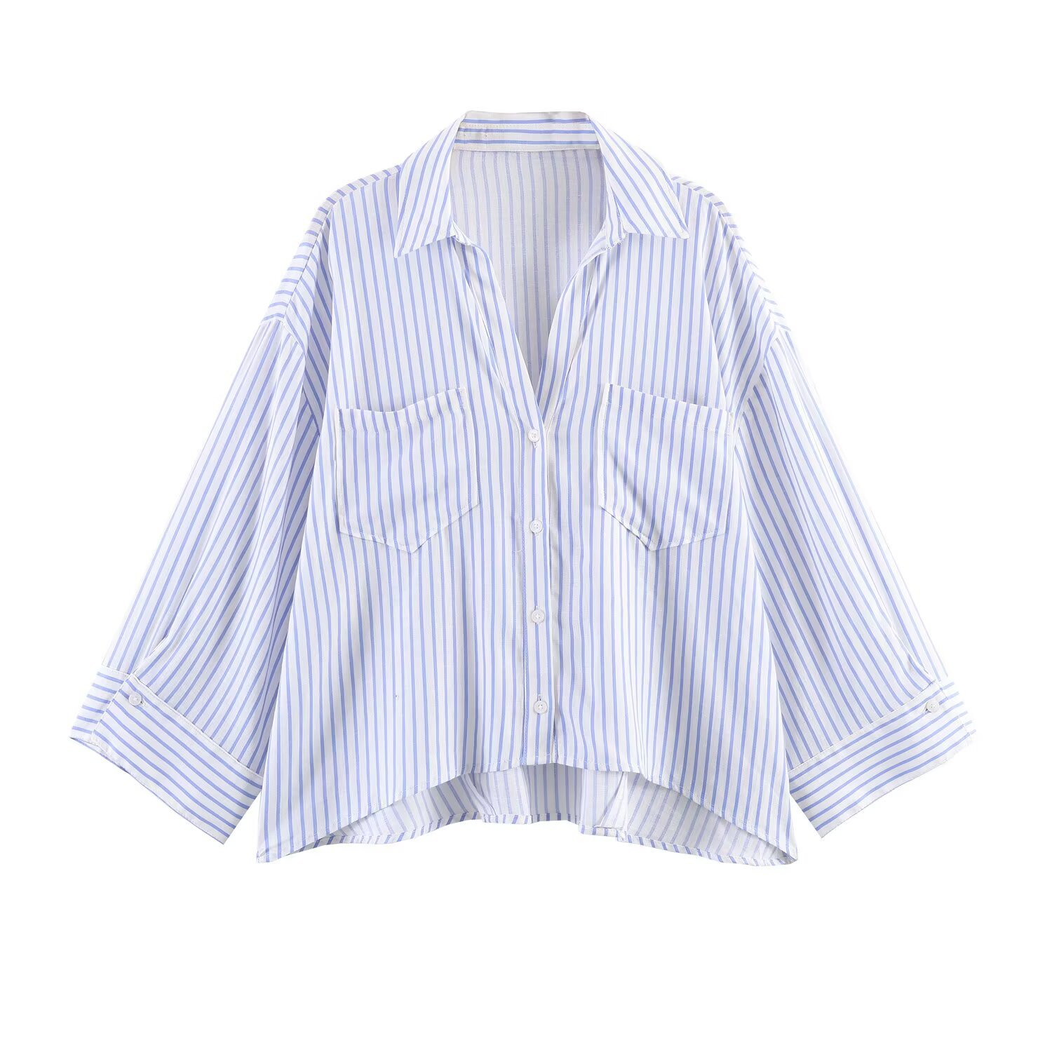 Linen blend 3/4 sleeve shirt