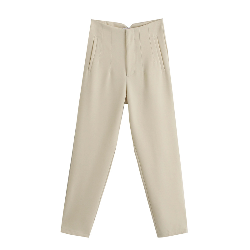 Slim cropped casual pants