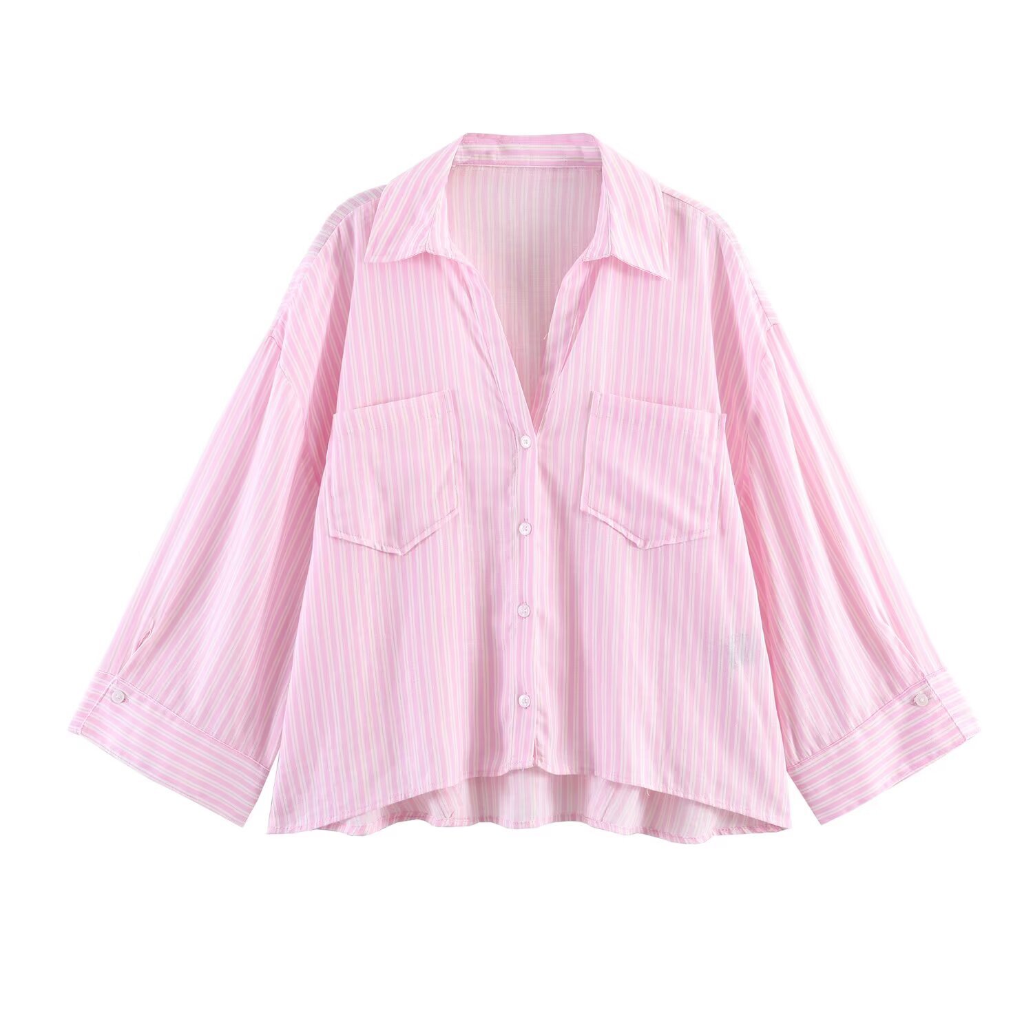 Linen blend 3/4 sleeve shirt