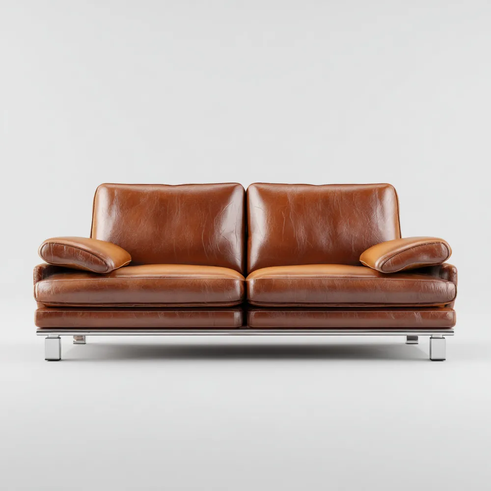 2-Sitzer-Sofa aus Leder 180x85x80 cm – Braun – Modernes Design