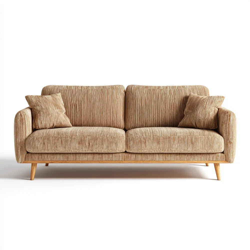 2-Sitzer-Sofa Cordstoff 180x80x85 cm – Beige – Skandinavisches Design