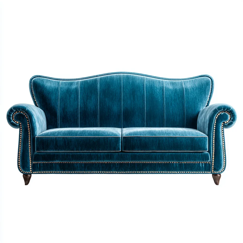 2-Sitzer-Sofa Samt 150x90x85 cm - Blau - Klassisches Design