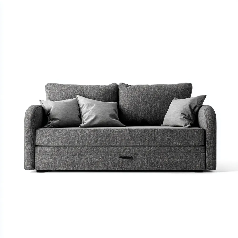 2-Sitzer-Sofa mit Bettkasten Stoff 200x90x85 cm – Dunkelgrau