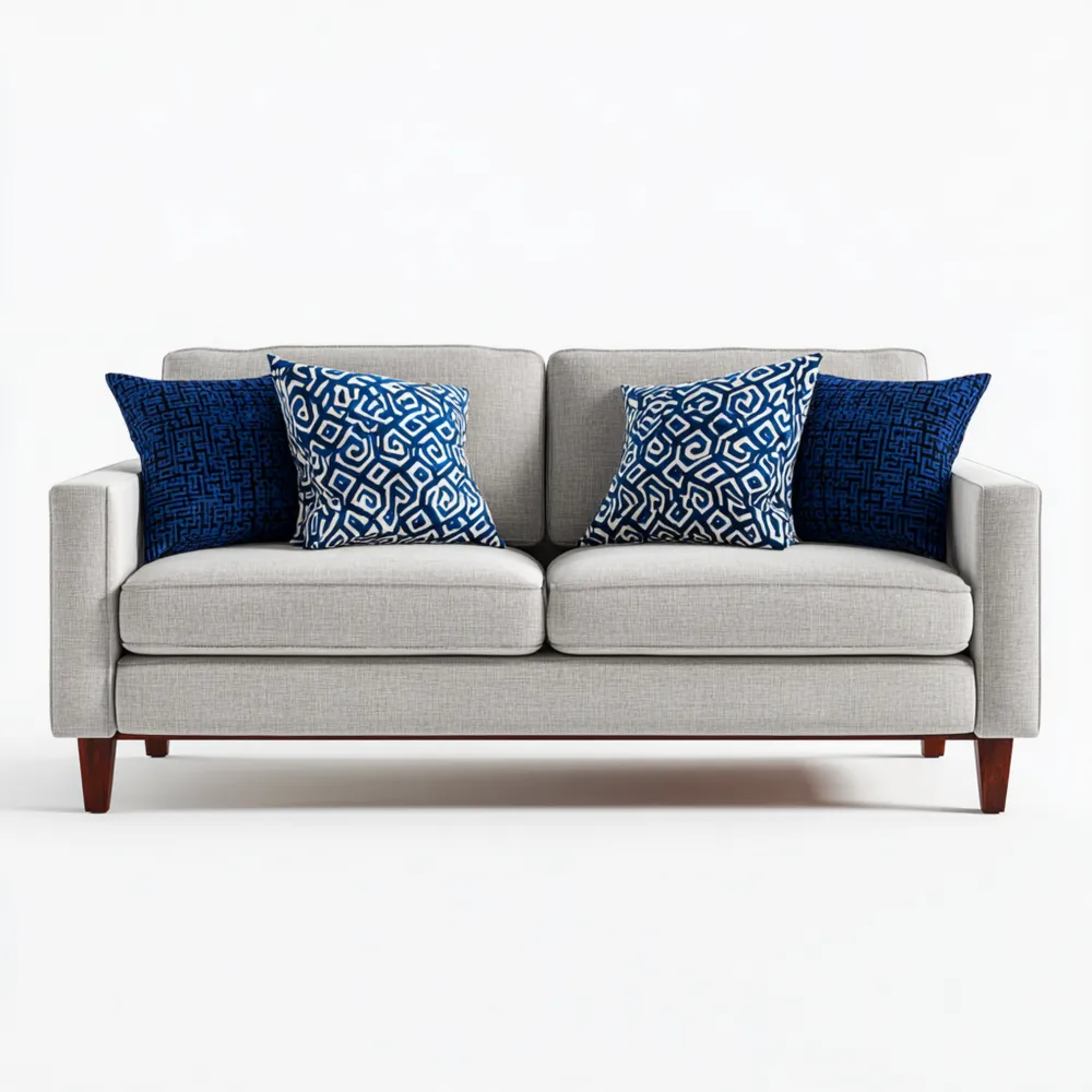 2-Sitzer-Sofa Stoff 150x85x90 cm – Hellgrau – Modernes Design mit Kissen