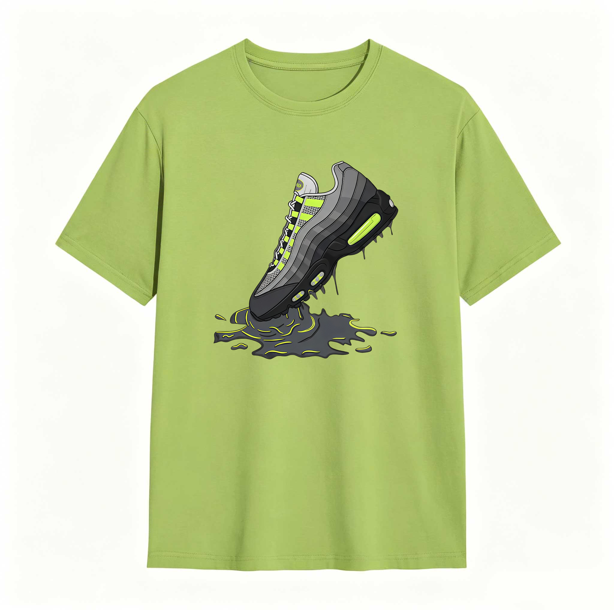 Air Max 95 Big Bubble Neon Yellow Black Cool Grey 2026 OG T Shirt Match Dripping Shoe