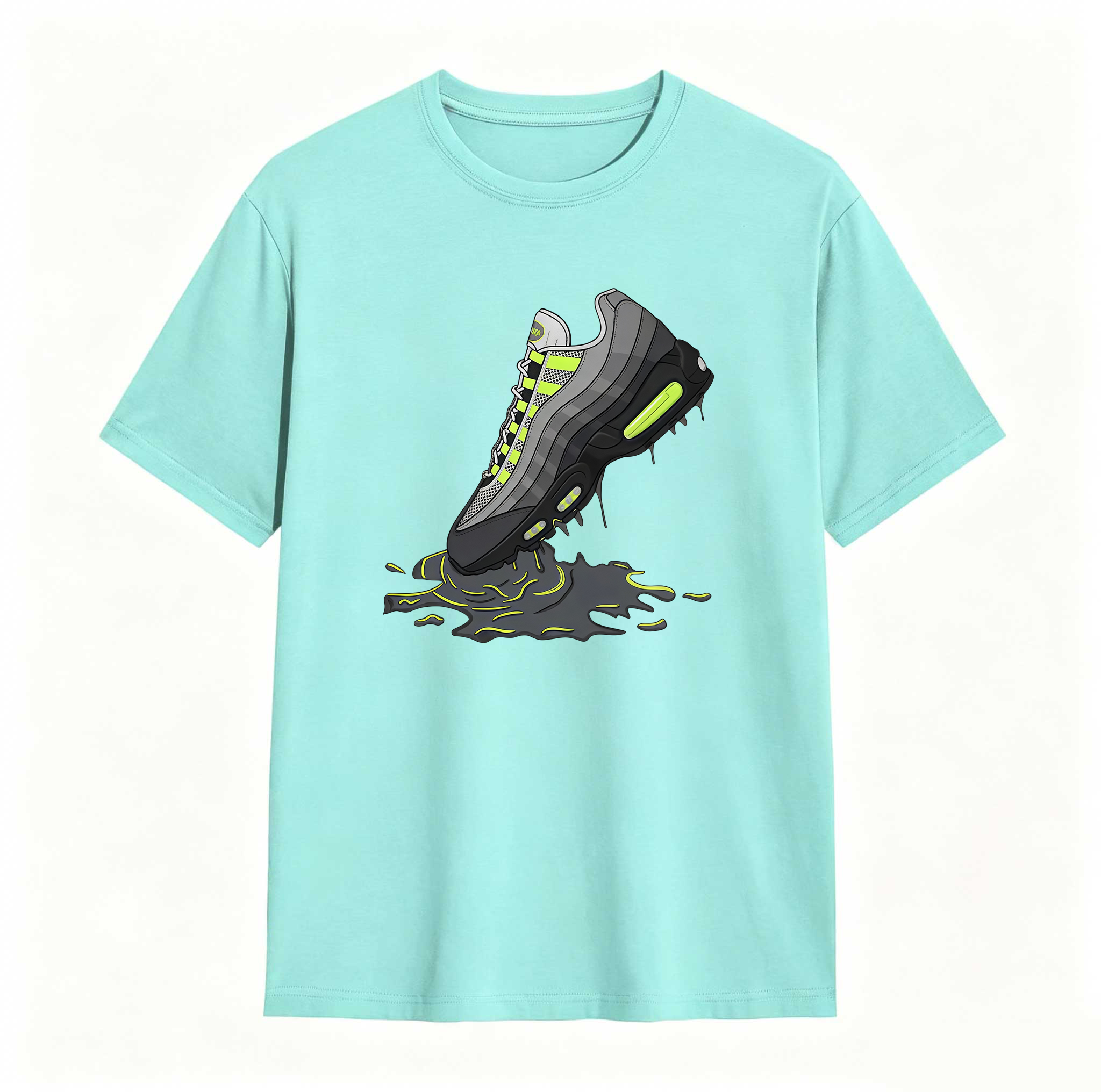Air Max 95 Big Bubble Neon Yellow Black Cool Grey 2026 OG T Shirt Match Dripping Shoe