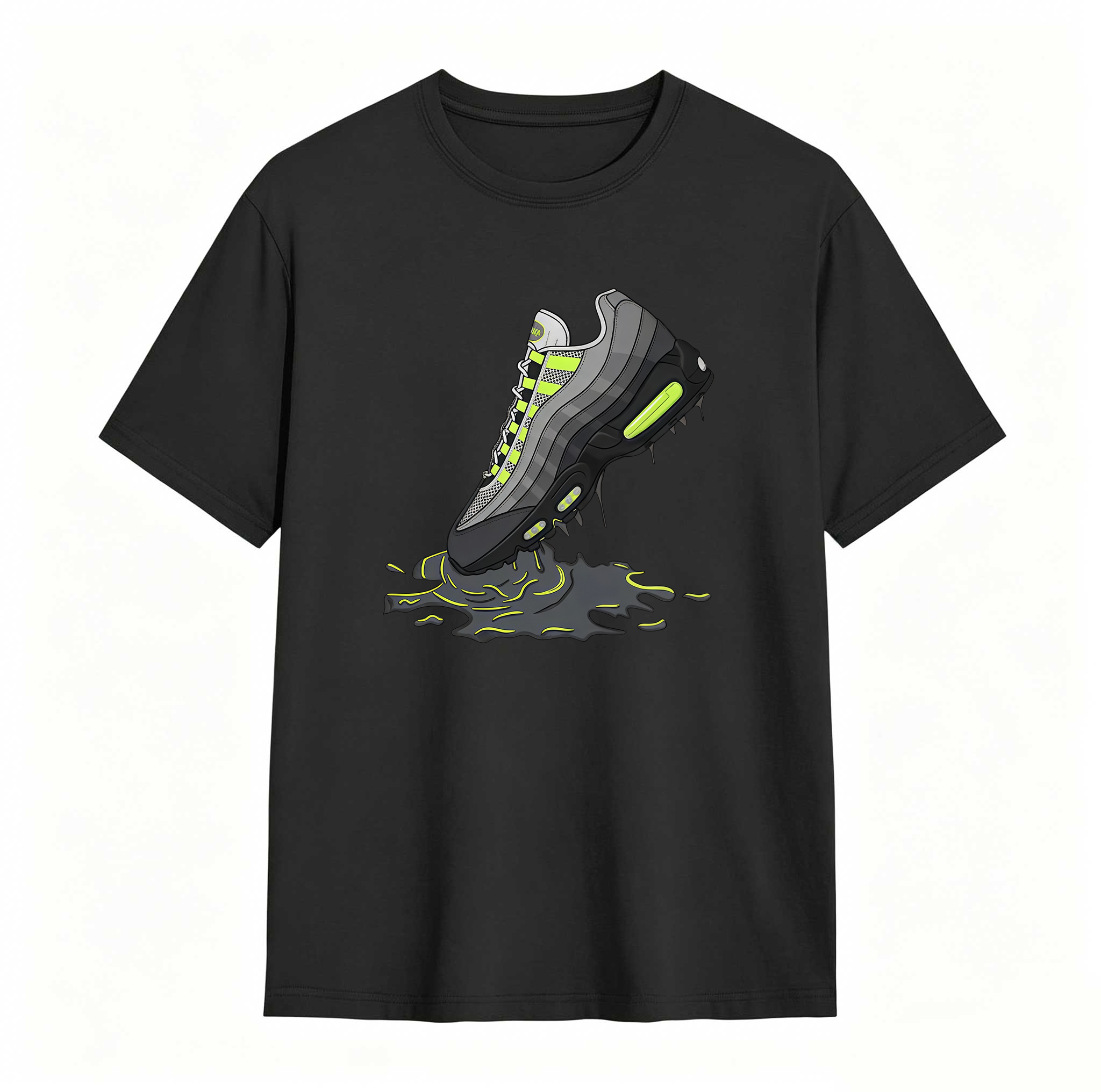 Air Max 95 Big Bubble Neon Yellow Black Cool Grey 2026 OG T Shirt Match Dripping Shoe