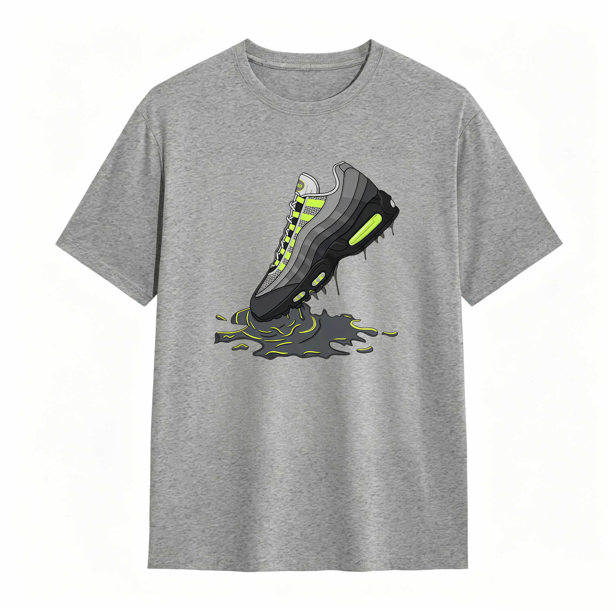 Air Max 95 Big Bubble Neon Yellow Black Cool Grey 2026 OG T Shirt Match Dripping Shoe