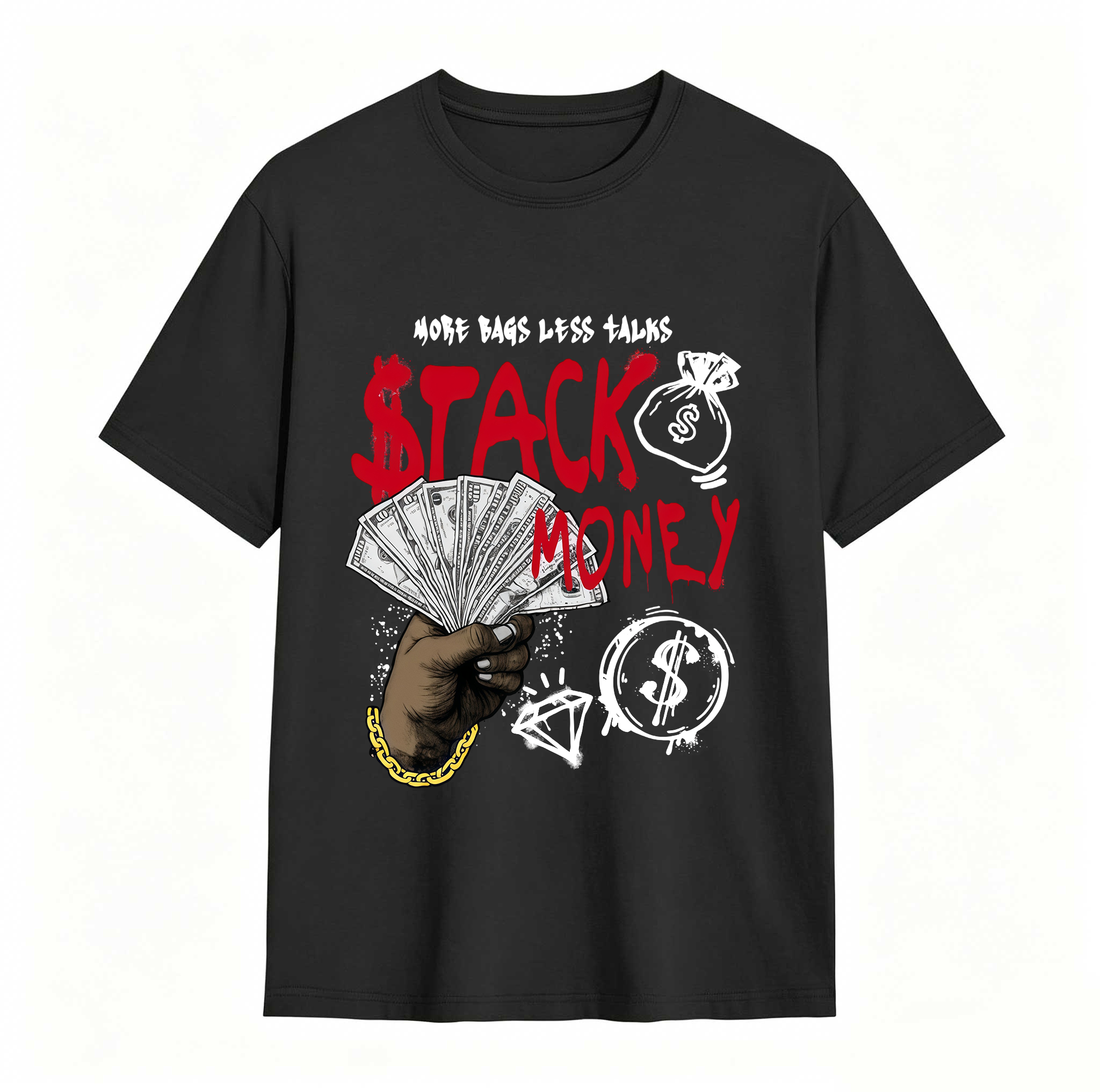 Stack Money Sneaker Tees - Match Air Jordan 13 University Red